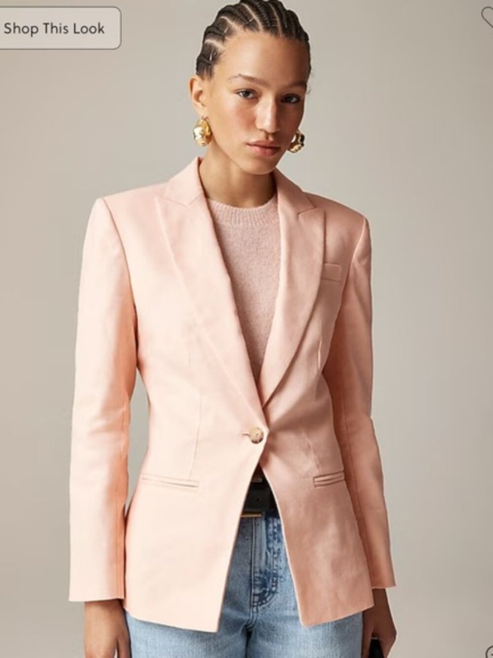 NWT J Crew Alexandra Blazer In Stretch Linen Blend -Ballet Pink-Size 4